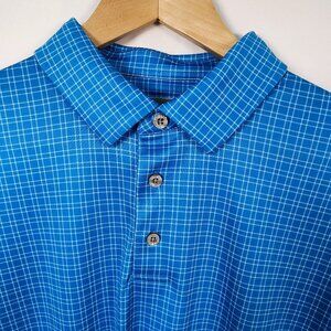 PGA Tour Men's Medium Pro Series Golf Plaid Polo NWT